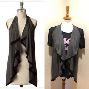 {Anthro} Deletta Gray open front vest